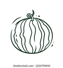 Illustration vector graphic of Watermelon. Watermelon vector sketch isolated on a white background. The illustration is suitable for web landing page banners, flyers, stickers, cards, etc.