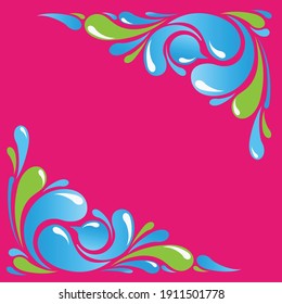 illustration vector graphic of wave corner ornaments