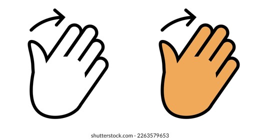 Illustration Vector Graphic of Wave, right, hand gestures Icon