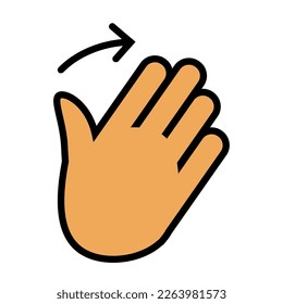 Illustration Vector Graphic of Wave, right, hand gestures Icon