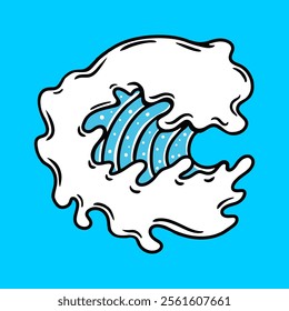 Illustration vector graphic of  WAVES OF PEACE DESIGN VECTOR ILLUSTRATION for apparel design merchandise, such as logos on product packaging