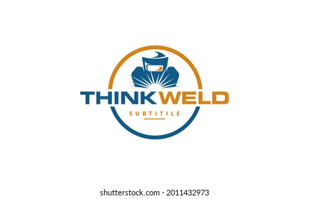 illustration vector graphic for weld company or weld business, combination text or typo and graphic icon with emblem, badge, stamp style logo design