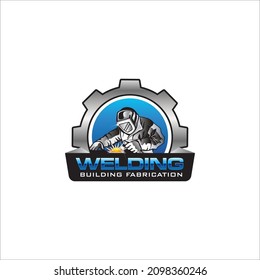 Illustration vector graphic of welding fabrication work company logo design template