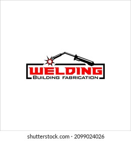 Illustration vector graphic of welding fabrication work company logo design template