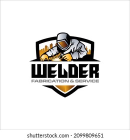 Illustration Vector Graphic Of Welding Fabrication Work Company Logo Design Template