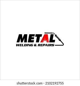 Illustration vector graphic of welding fabrication work company logo design template