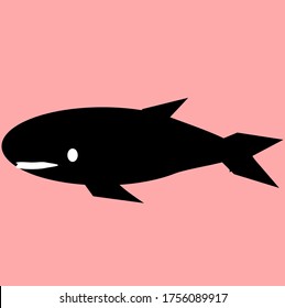 illustration vector graphic of whale concept design with red background