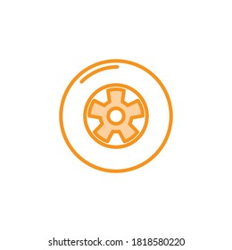 Illustration Vektorgrafik des Radreifenkraftwagens Symbol. Geeignet für Fahrzeuge, Automobile, Reparatur, Wartung, Shop usw.