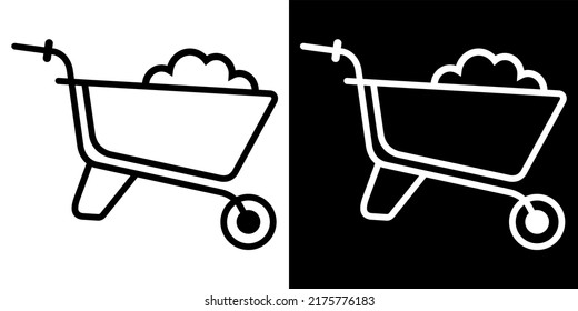Ilustración Vector Gráfico de carretillas, equipo de construcción, icono de trabajo