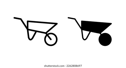 Illustration Vector Graphic of Wheelbarrow icon design template