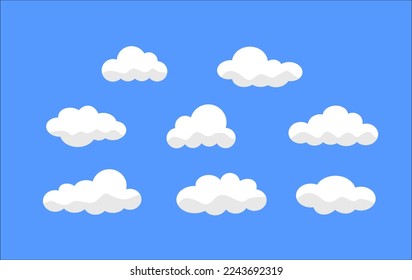 gráfico vectorial de ilustración de una nube blanca sobre fondo azul