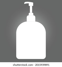 illustration vector graphic of white push bottle perfect for hand sanitizer, liquid bath soap, dish soap, gel, etc
