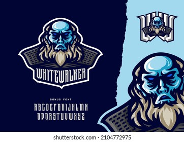 illustration vector graphic of White Walker Zombie mascot logo perfect for sport and e-sport team