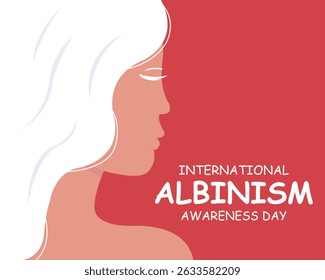illustration vector graphic of white-haired young woman, perfect for international day, international albinism awareness day, celebrate, greeting card, etc.
