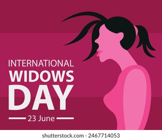 illustration vector graphic of a widow is pensive, perfect for international day, international widows day, celebrate, greeting card, etc.