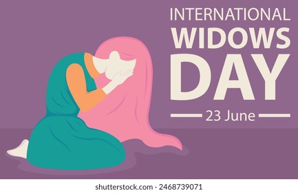 illustration vector graphic of a widow is wailing sorrow, perfect for international day, international widows day, celebrate, greeting card, etc.