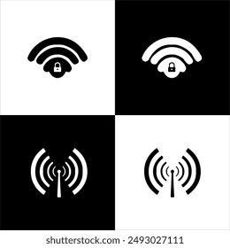 Illustration vector graphic of wifi icon, black and white