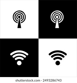 Illustration vector graphic of wifi icon, black and white