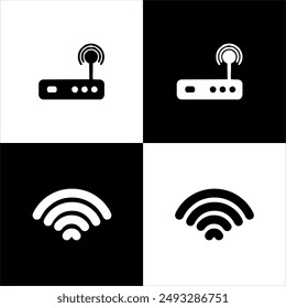 Illustration vector graphic of wifi icon, black and white