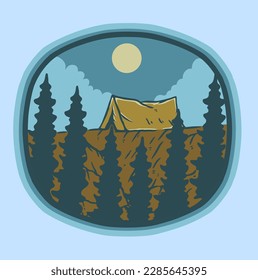 Illustration vector graphic of WILD CAMPER suitable for logo product also for design merchandise