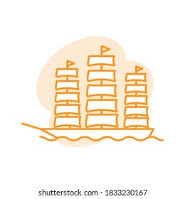 Illustration Vector graphic of wind ship icon template