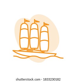 Illustration Vector graphic of wind ship icon template
