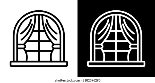 Illustration Vector Graphic of Window, curtains, home Icon