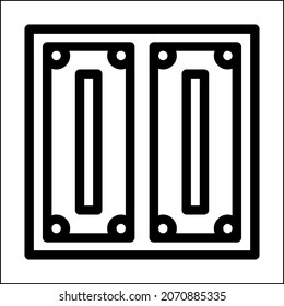 Ilustración vectorial gráfico del icono de ventana, línea de ventana de la imagen. Buena para el logotipo. Perfecto para el icono. Buena decoración