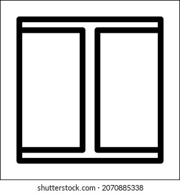 Ilustración vectorial gráfico del icono de ventana, línea de ventana de la imagen. Buena para el logotipo. Perfecto para el icono. Buena decoración