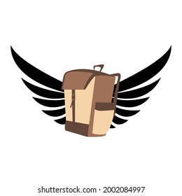 Illustration Vector Graphic of Wing Backpack Logo. Perfect to use for Technology Company