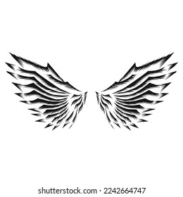 Illustration vector graphic of wing icon. Perfect for tattoo, banner, stickers, greeting cards