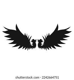 Illustration vector graphic of wing icon. Perfect for tattoo, banner, stickers, greeting cards