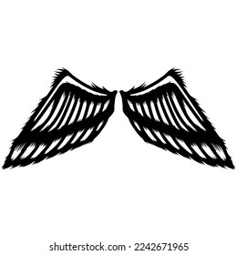 Gráfico vectorial de ilustración del icono de ala. Perfecto para tatuajes, pancartas, pegatinas, tarjetas de felicitación