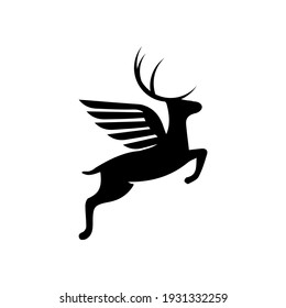 illustration vector graphic of winged deer logo