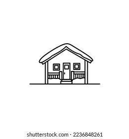 illustration vector graphic winter house line art perfect for logos  icons  designs  posters  flyers  advertisements    drawing books 