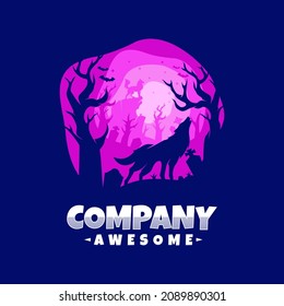 Illustration vector graphic of wolf coloring, good for logo design
