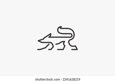 Illustration vector graphic of wolf line art. Good for icon or logo