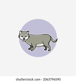 Illustration vector graphic of a wolf. Wolf minimalist style isolated on a white background. Cute animal illustration.
