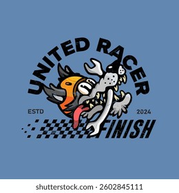 Illustration vector graphic for wolf racer, perfect for stickers, poster, pictures on t-shirts, etc