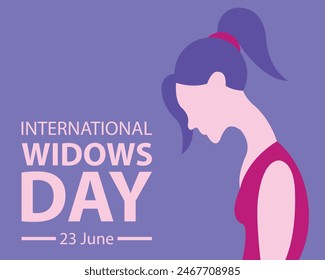 illustration vector graphic of a woman is depressed and lowers her head, perfect for international day, international widows day, celebrate, greeting card, etc.