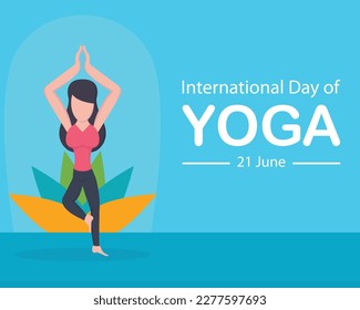 illustration vector graphic of a woman doing yoga by lifting one leg, perfect for international day, international day of yoga, celebrate, greeting card, etc.