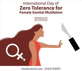 illustration vector graphic of a woman holds up a scalpel, perfect for international day, zero tolerance, female genital mutilation, celebrate, greeting card, etc.