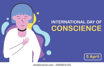 illustration vector graphic of a woman holds her left chest, perfect for international day, international day of conscience, celebrate, greeting card, etc.