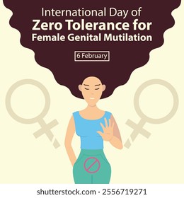 illustration vector graphic of a woman makes a stop gesture with her hands, perfect for international day, zero tolerance, female genital mutilation, celebrate, greeting card, etc.