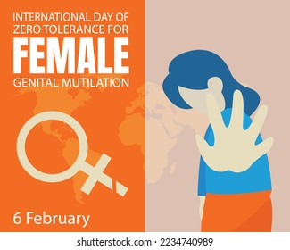 illustration vector graphic of a woman resists genital mutilation, perfect for international day, female genital mutilation, celebrate, greeting card, etc.