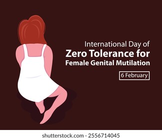 illustration vector graphic of a woman sat slumped alone, perfect for international day, zero telorance, female genital mutilation, celebrate, greeting card, etc.