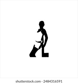 Illustration vector graphic of woman silhouette icon, black and white