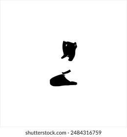 Illustration vector graphic of woman silhouette icon, black and white