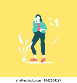 Illustration vector graphic of woman taking selfie