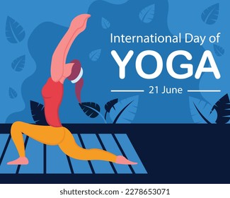 illustration vector graphic of a woman is warming up, perfect for international day, international day of yoga, celebrate, greeting card, etc.